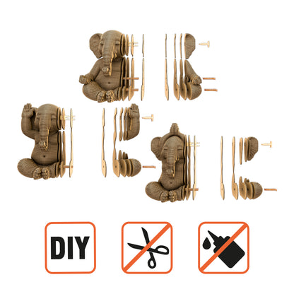 ZEN ELEPHANTS TRIO Cartonic 3D Puzzle
