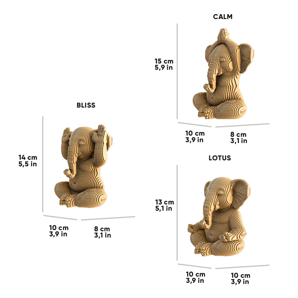 ZEN ELEPHANTS TRIO Cartonic 3D Puzzle